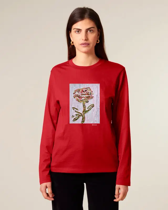 Unisex marškinėliai ilgomis rankovėmis ,,Rožė" 2