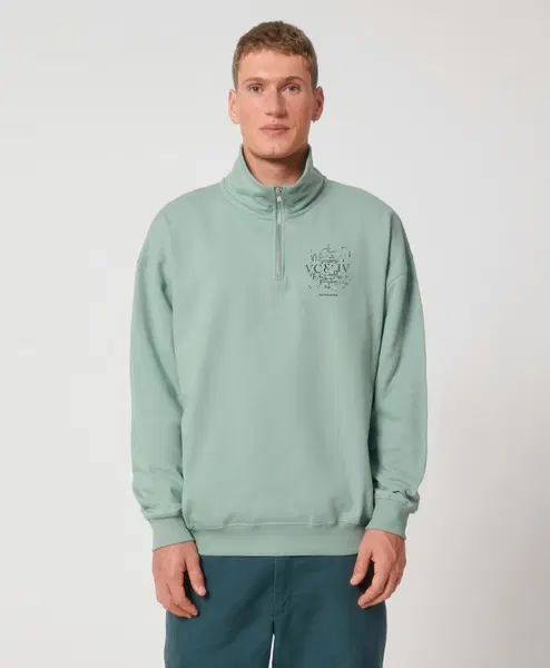 Oversize Unisex džemperis su trumpu užtrauktuku ,,Logo" 2