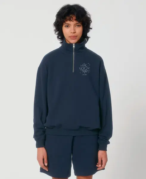 Oversize Unisex džemperis su trumpu užtrauktuku ,,Logo" 3