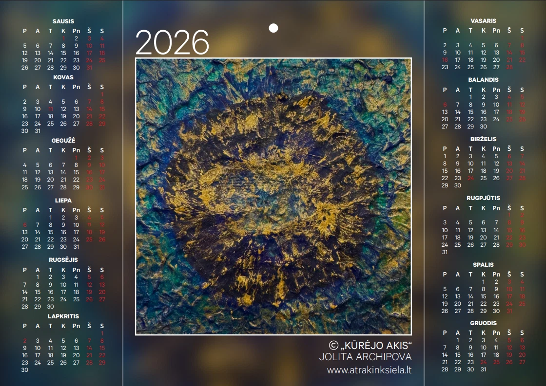Vieno lapo kalendorius - plakatas ,,Kūrėjo akis" 2026