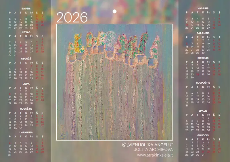 Vieno lapo kalendorius - plakatas ,,Vienuolika angelų" 2026