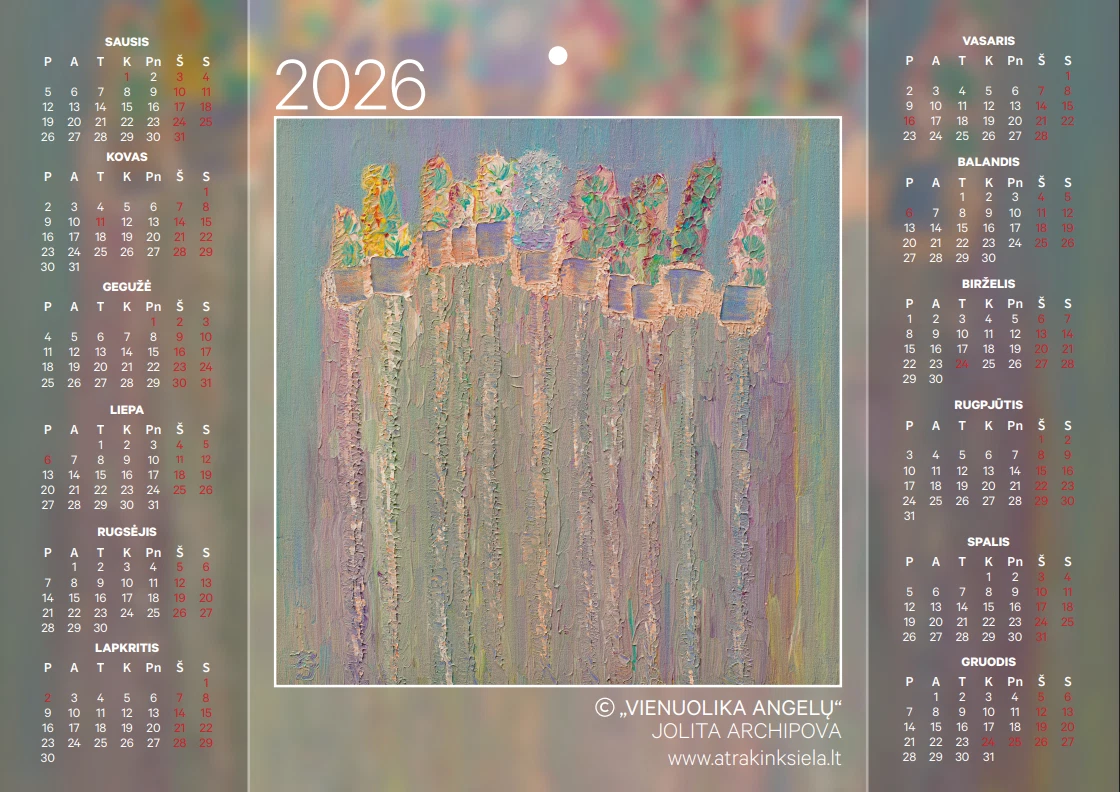 Vieno lapo kalendorius - plakatas ,,Vienuolika angelų" 2026
