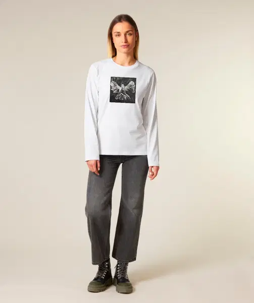 Unisex marškinėliai ilgomis rankovėmis ,,Nevaržoma laisvė" (nespalvota) 3