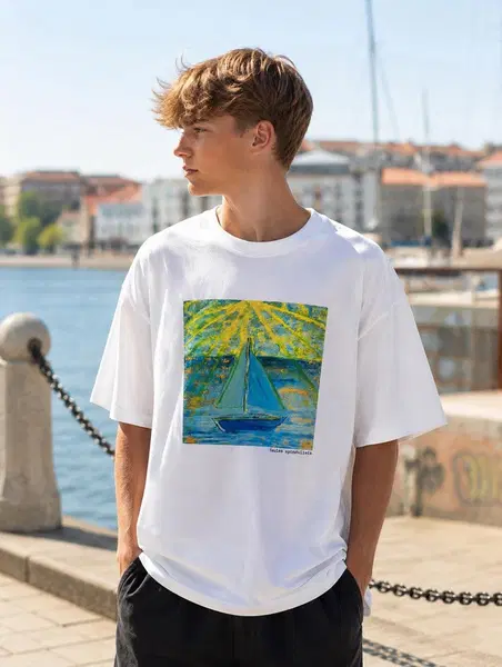 Oversize marškinėliai ,,Saulės spinduliais" 4