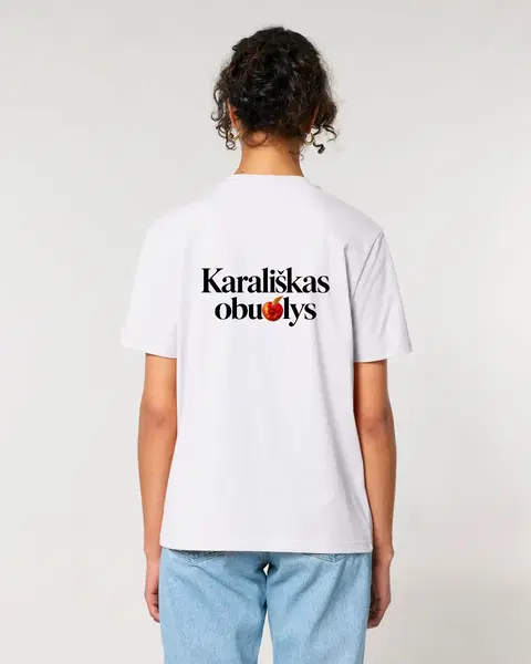 Ikoniški Kūrėjo marškinėliai su užrašu ,,Karališkas obuolys" - II variantas(obuoliukas žodžio viduryje) 4