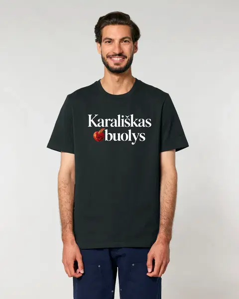 Ikoniški Kūrėjo marškinėliai su užrašu ,,Karališkas obuolys" - I variantas(obuoliukas žodžio pradžioje) 3