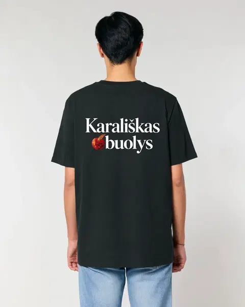 Ikoniški Kūrėjo marškinėliai su užrašu ,,Karališkas obuolys" - I variantas(obuoliukas žodžio pradžioje) 4