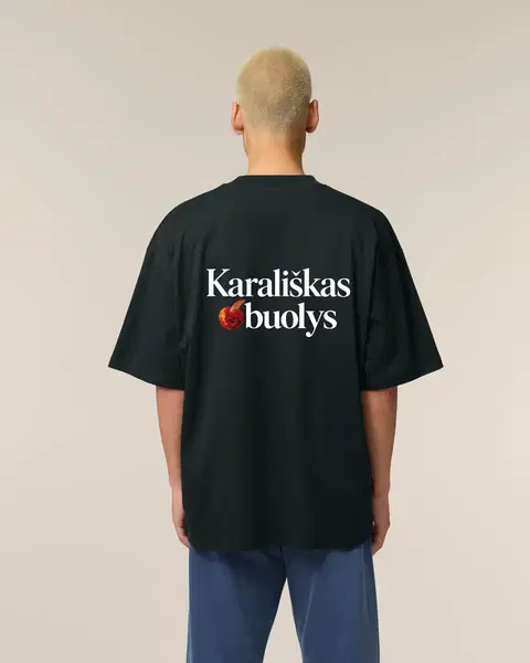 Oversize marškinėliai su užrašu ,,Karališkas obuolys"- I variantas(obuoliukas žodžio pradžioje) 4